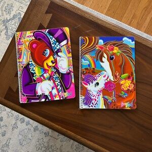 90s Vintage Lisa Frank Spiral Notebook Set Rainbow Chaser Lollipop Horses Bear